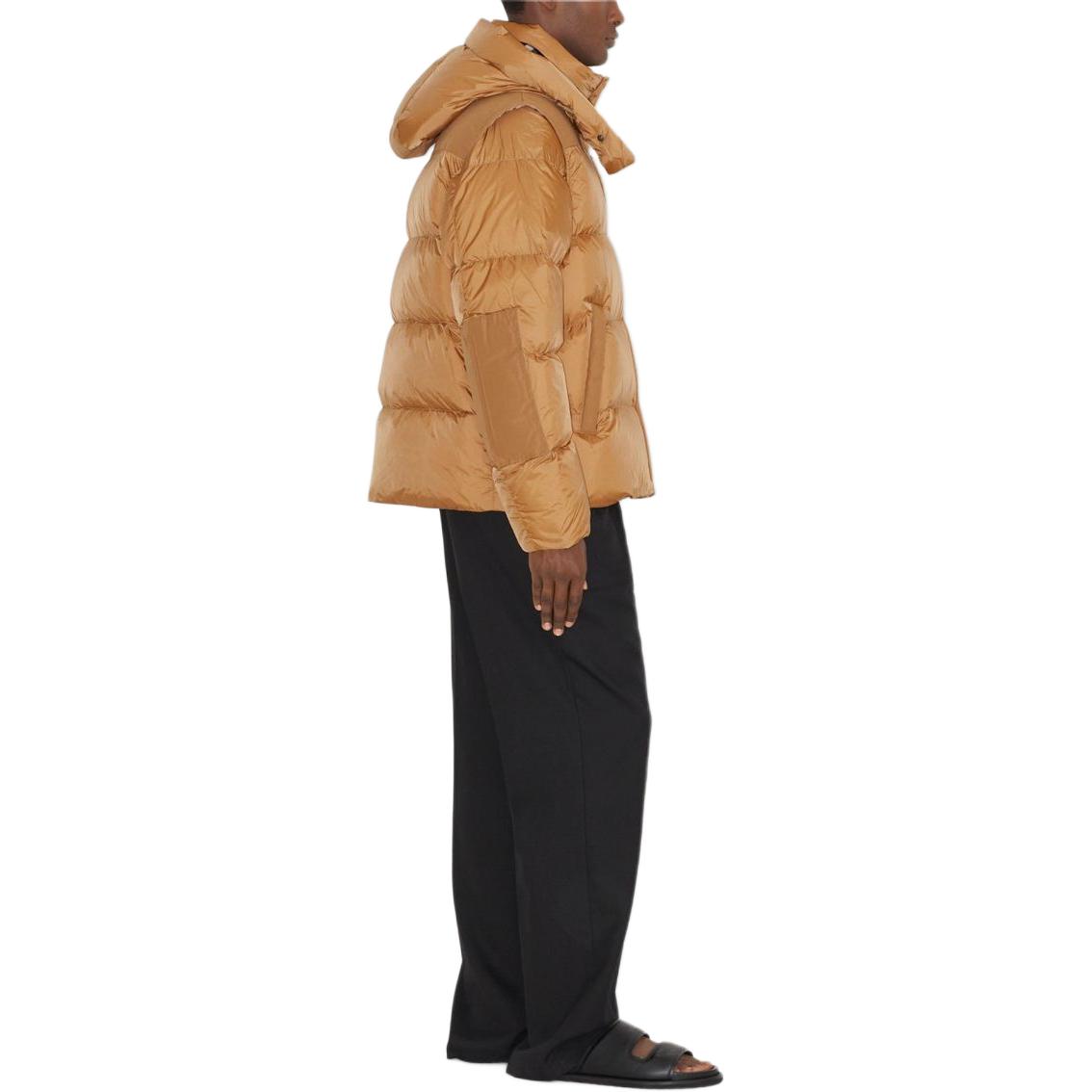Purchase バーバリー FW23 ソリッドカラー 着脱フード ダウンジャケット ベージュ 80839721