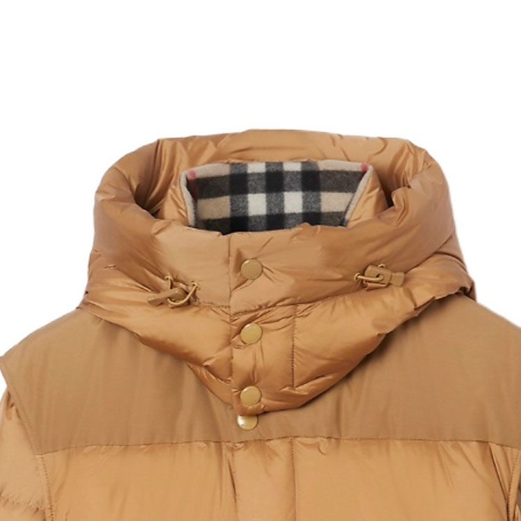 Details for バーバリー FW23 ソリッドカラー 着脱フード ダウンジャケット ベージュ 80839721