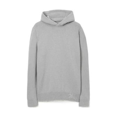 Burberry FW23 Solid Color Knit Hoodie Light Grey 80721141