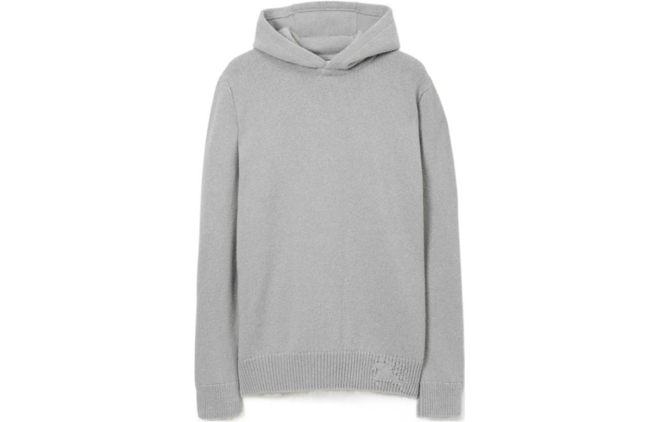 Burberry FW23  Solid Color Knit Hoodie Light Grey 80721141 圖 2