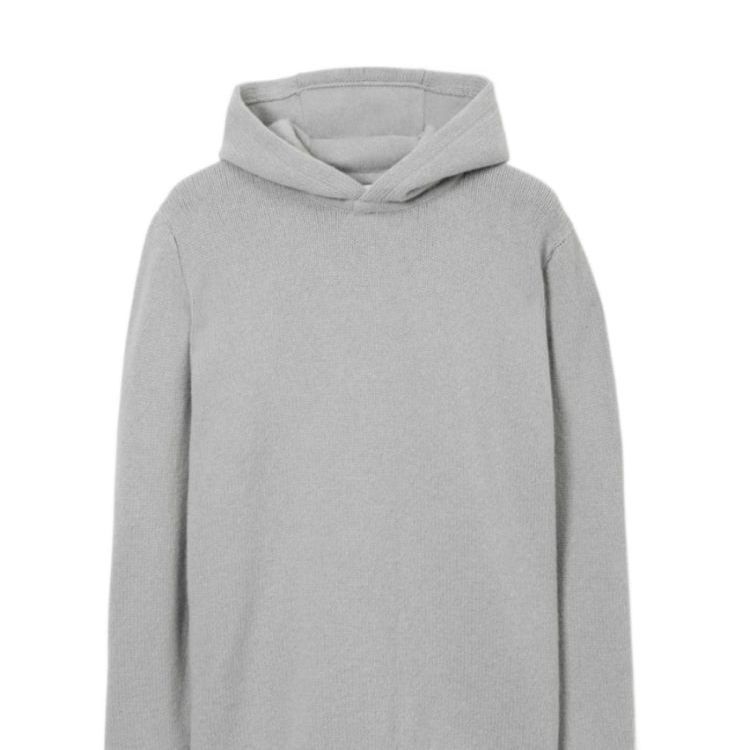 Burberry FW23  Solid Color Knit Hoodie Light Grey 80721141 圖 3