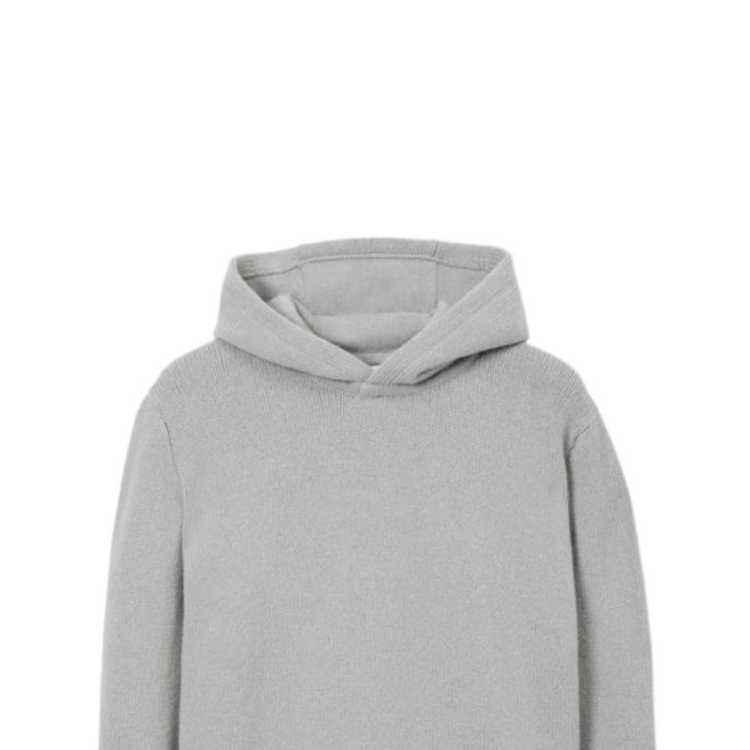 Burberry FW23  Solid Color Knit Hoodie Light Grey 80721141 圖 5