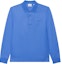 Buy Burberry FW23 Solid Color Logo Embroidered Long Sleeve Polo Shirt Blue 80754871