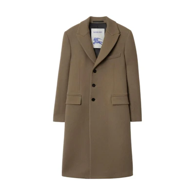 Burberry FW23 Solid Color Single-Breasted Long Coat in Taupe. 80776771