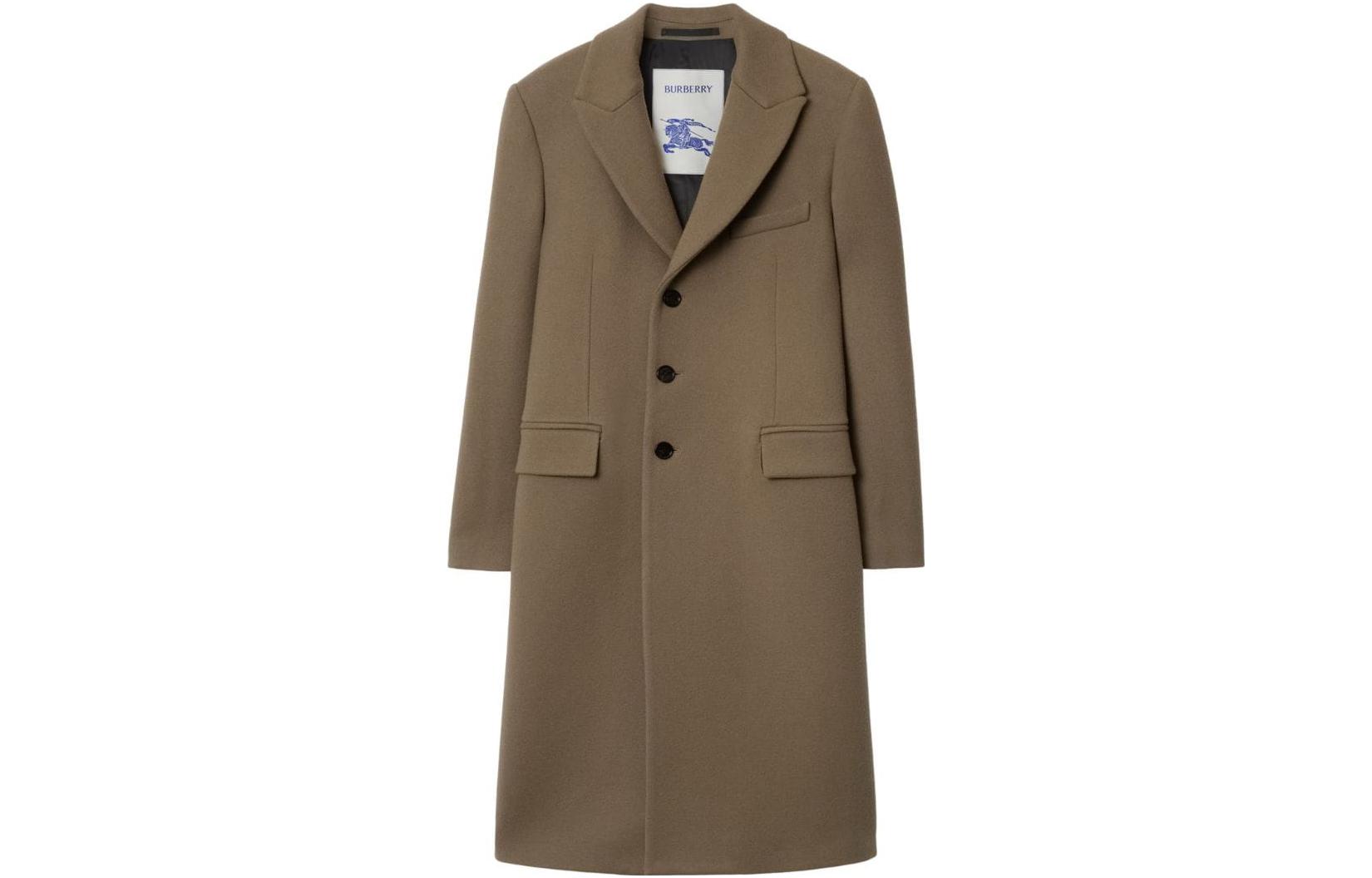 Order Burberry FW23  Solid Color Single-Breasted Long Coat in Taupe. 80776771