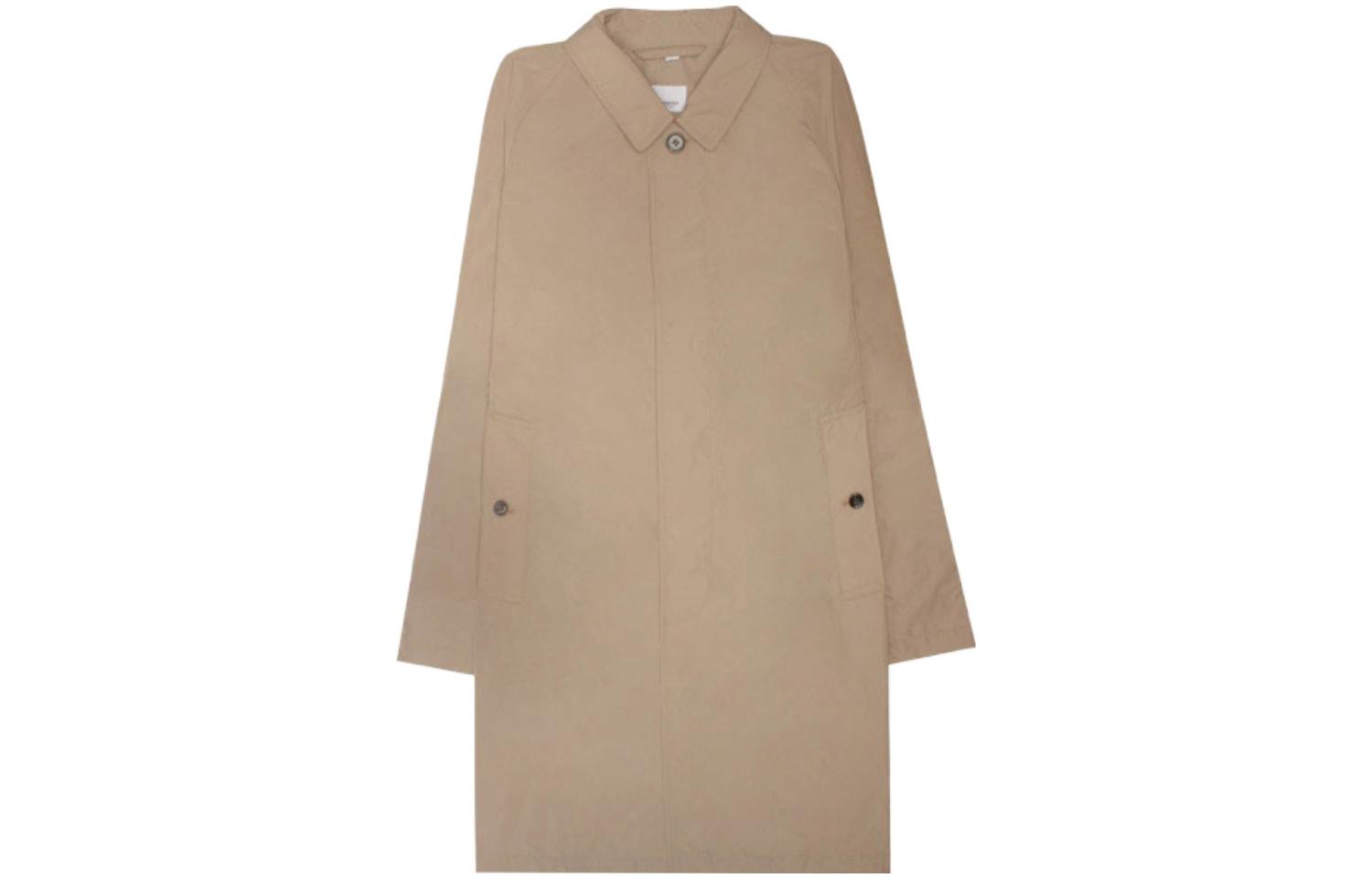 Order 버버리 FW23 브라운 솔리드 컬러 싱글 브레스트 롱 슬리브 코트 80678551