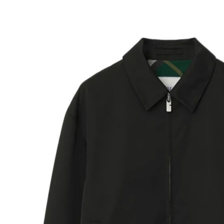 Shop 博柏利 FW23 纯色黑色拉链夹克 80836381