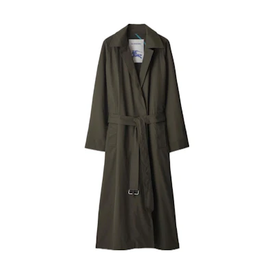 Burberry FW23 Solid Double-Sided Belted Long Sleeve Trench Coat in Otter Brown. 80787521