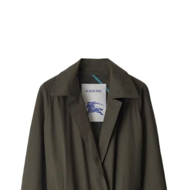 Burberry FW23  Solid Double-Sided Belted Long Sleeve Trench Coat in Otter Brown. 80787521 圖 4