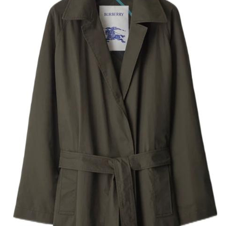 Burberry FW23  Solid Double-Sided Belted Long Sleeve Trench Coat in Otter Brown. 80787521 圖 5