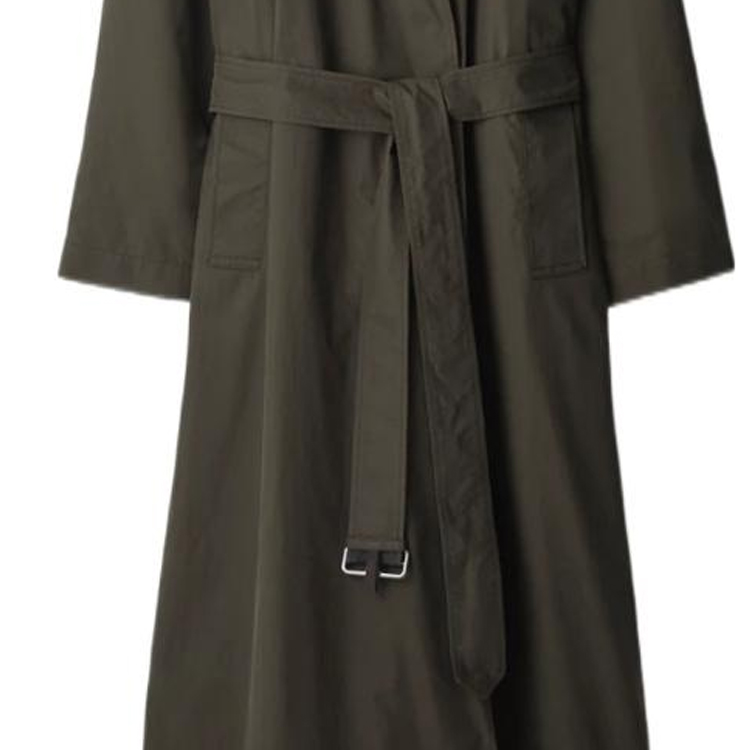 Burberry FW23  Solid Double-Sided Belted Long Sleeve Trench Coat in Otter Brown. 80787521 圖 6