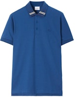 Burberry FW23 Baju Polo Lengan Pendek Logo Bersulam Berjalur Biru Navy. 80707721 Order Burberry FW23 Baju Polo Lengan Pendek Logo Bersulam Berjalur Biru Navy. 80707721