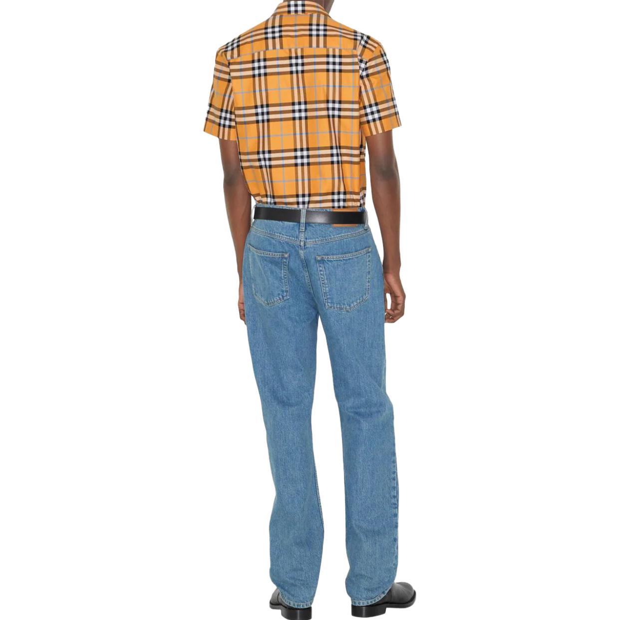 Shop Burberry FW23  Striped Single-Breasted Shirt in Archive Beige. 80729361