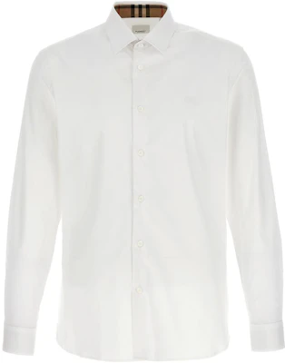 Burberry Baju Putih Logo Lengan Panjang Single-Breasted FW23. 80714651 Order Burberry Baju Putih Logo Lengan Panjang Single-Breasted FW23. 80714651