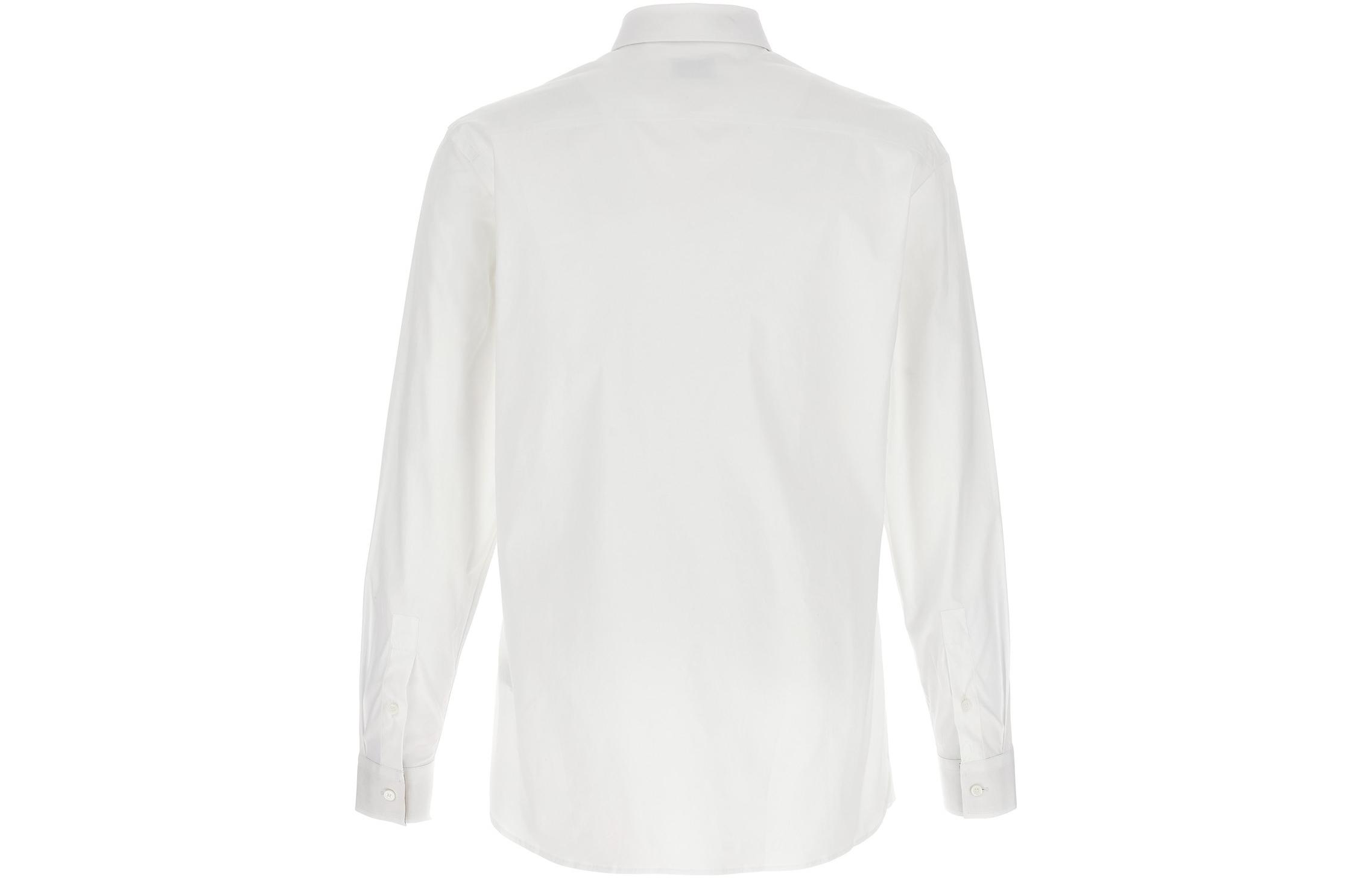 Lookbook Burberry Baju Putih Logo Lengan Panjang Single-Breasted FW23. 80714651