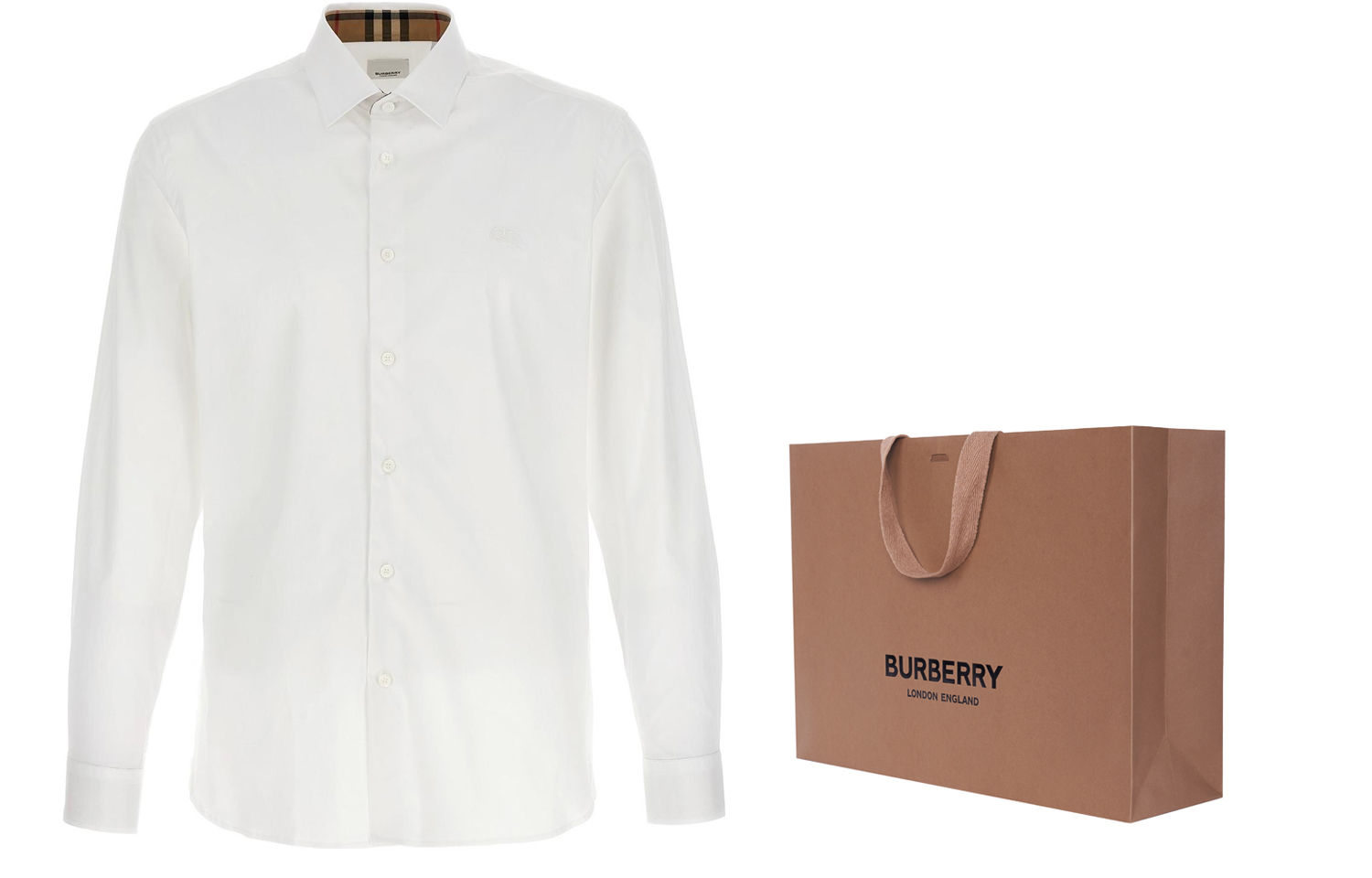 Details for Burberry Baju Putih Logo Lengan Panjang Single-Breasted FW23. 80714651