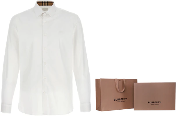 Burberry Baju Putih Logo Lengan Panjang Single-Breasted FW23. 80714651 Sizing Burberry Baju Putih Logo Lengan Panjang Single-Breasted FW23. 80714651