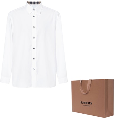 Burberry FW23 White Long-Sleeve Shirt with Logo and Button-Down Collar. 80667681 Cheap Burberry FW23 White Long-Sleeve Shirt with Logo and Button-Down Collar. 80667681