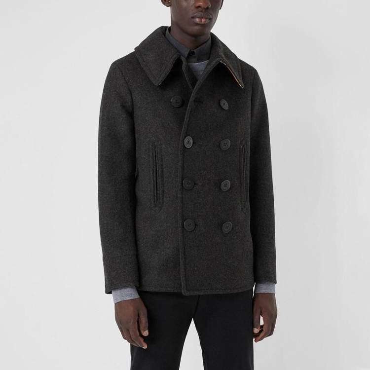 Burberry FW23  Wool Double-Breasted Overcoat in Dark Grey - Warm & Stylish. 80042531 圖 4
