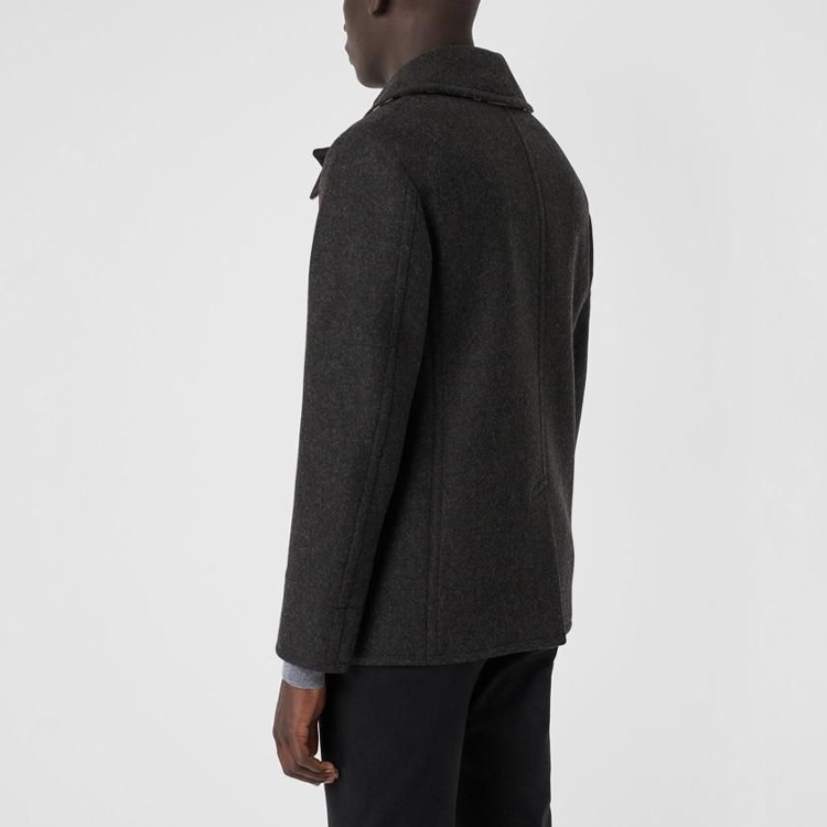 Burberry FW23  Wool Double-Breasted Overcoat in Dark Grey - Warm & Stylish. 80042531 圖 5