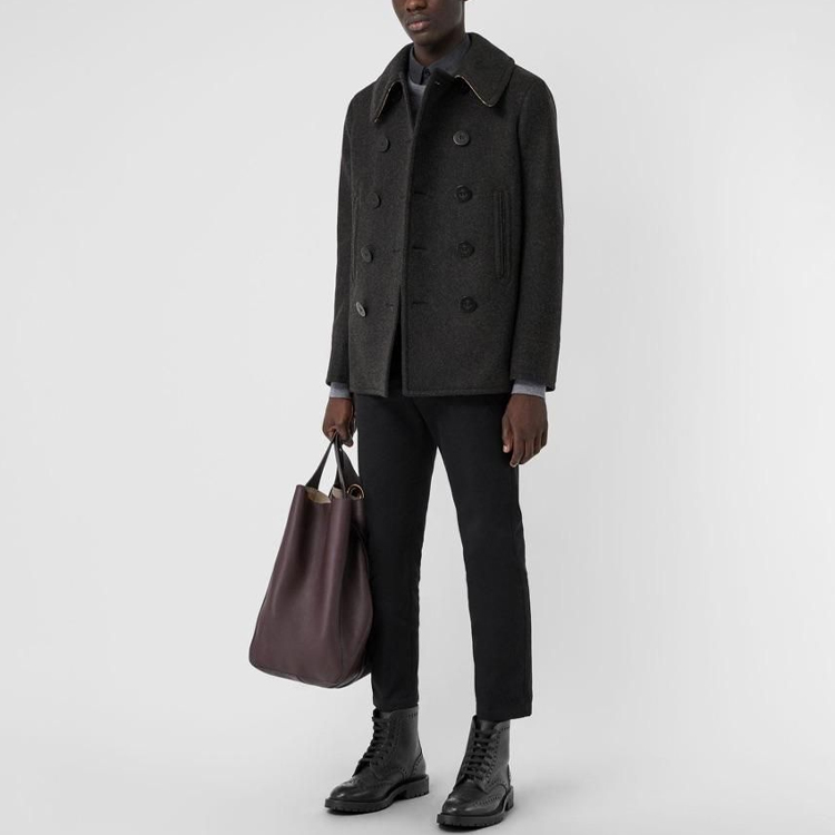 Burberry FW23  Wool Double-Breasted Overcoat in Dark Grey - Warm & Stylish. 80042531 圖 6