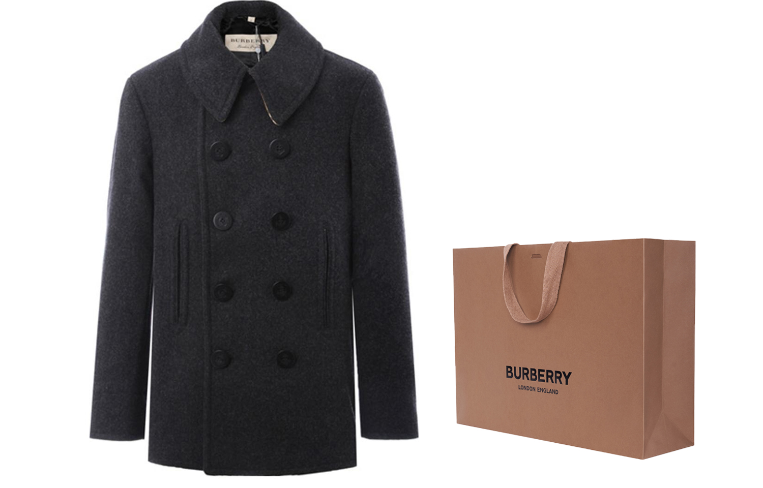 Burberry FW23  Wool Double-Breasted Overcoat in Dark Grey - Warm & Stylish. 80042531 圖 9