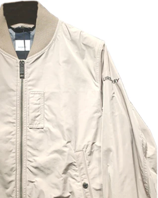 Burberry FW23 Beige Solid Zip-Up Baseball Collar Jacket 8067851 Sizing Burberry FW23 Beige Solid Zip-Up Baseball Collar Jacket 8067851