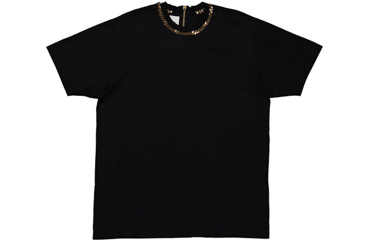Order Burberry FW23 Black Chain Detail Short Sleeve Casual T-Shirt Men. 4559581