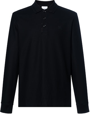 Burberry FW23 Black Equestrian Logo Check Long Sleeve Polo Shirt for Men. 80754851 Order Burberry FW23 Black Equestrian Logo Check Long Sleeve Polo Shirt for Men. 80754851