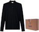 Shop Burberry FW23 Black Equestrian Logo Check Long Sleeve Polo Shirt for Men. 80754851