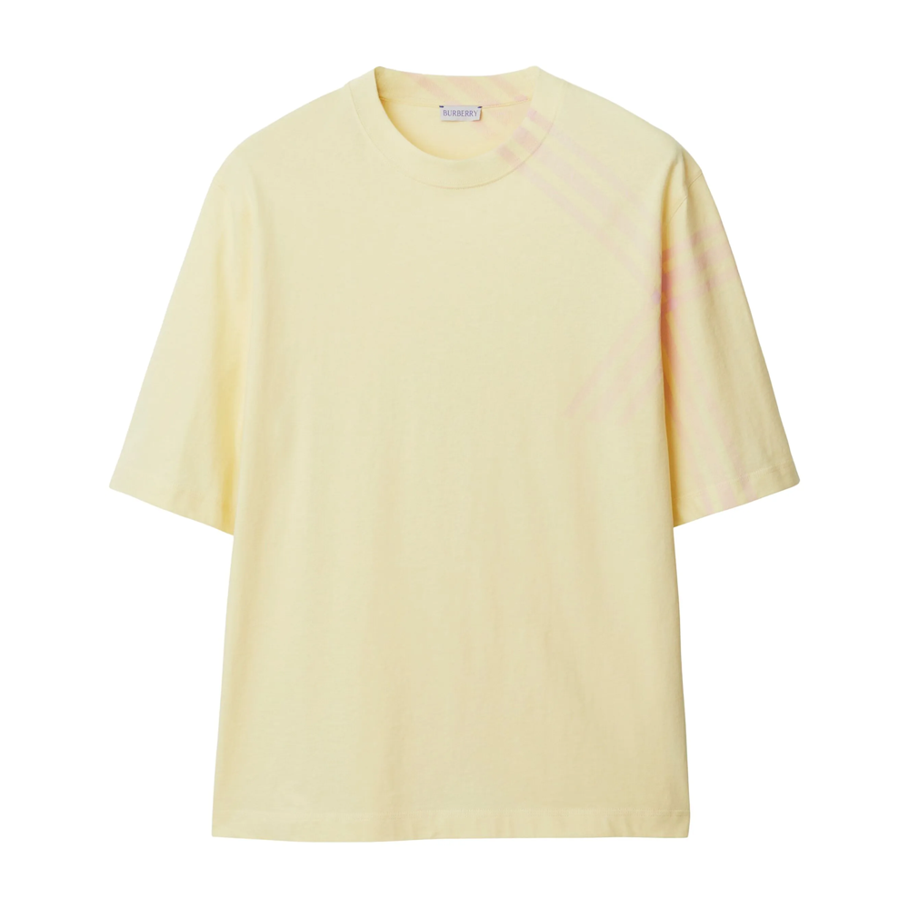 Buy Burberry FW23 Check Crewneck Short Sleeve T-Shirt Men’s Light Yellow. 80820531