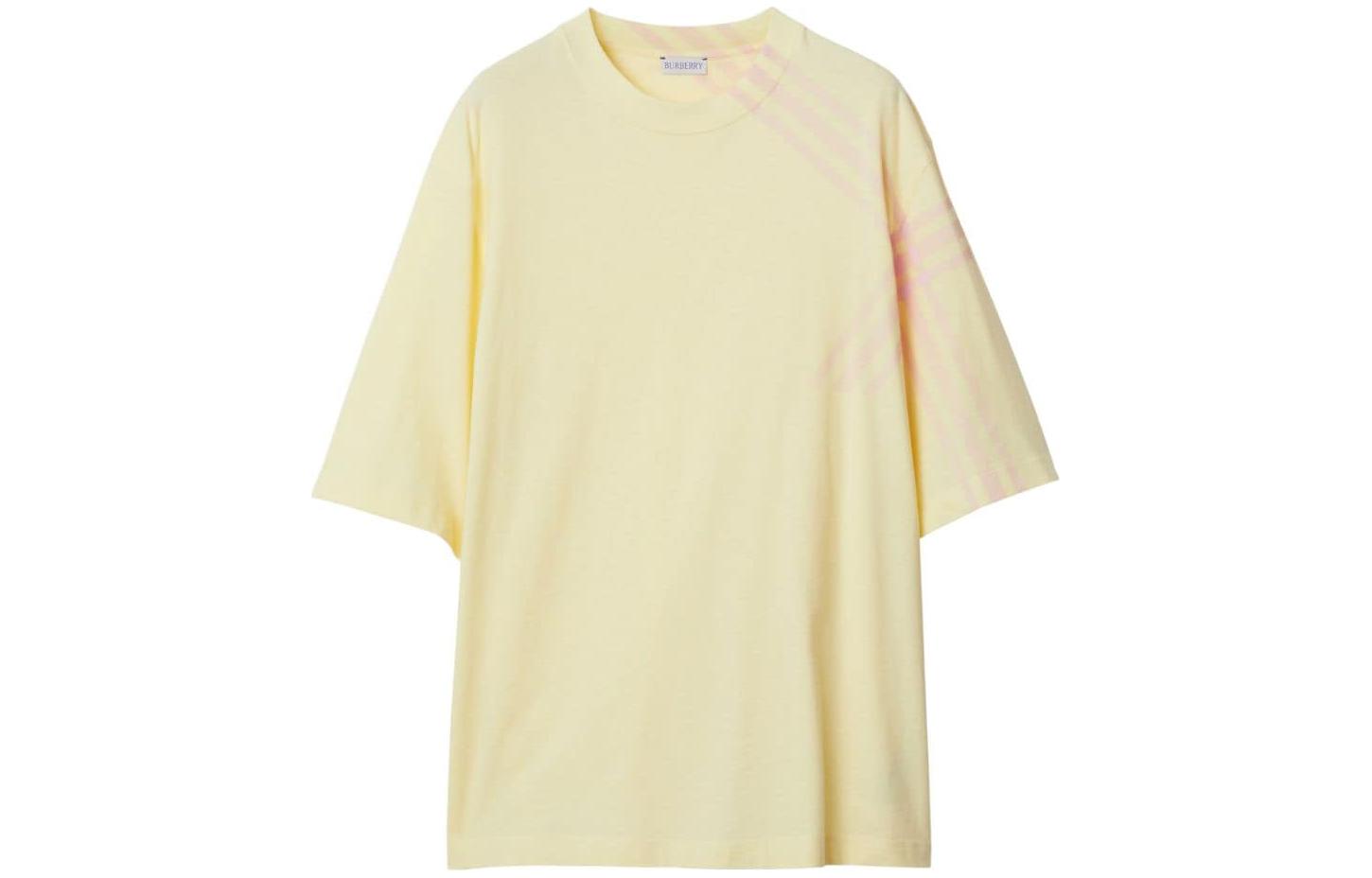Order Burberry FW23 Check Crewneck Short Sleeve T-Shirt Men’s Light Yellow. 80820531