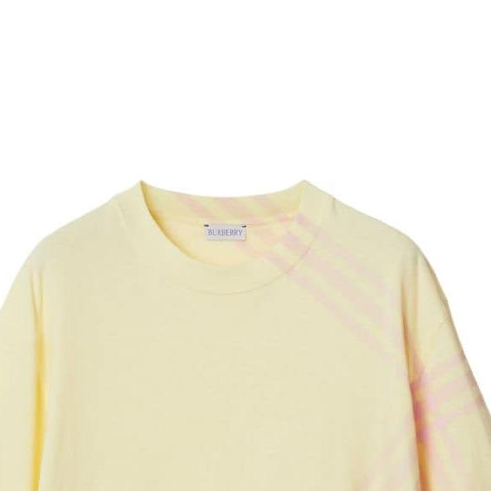 Purchase Burberry FW23 Check Crewneck Short Sleeve T-Shirt Men’s Light Yellow. 80820531