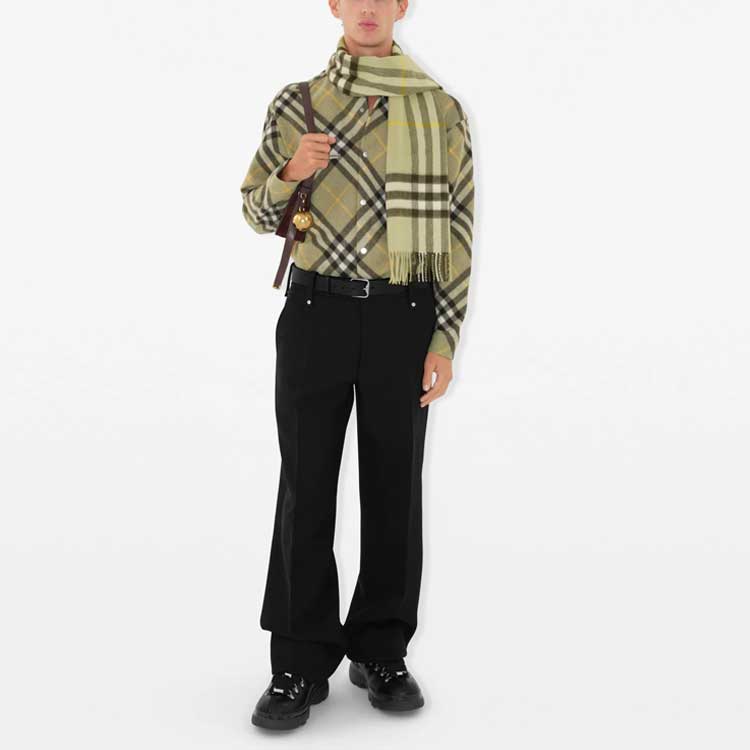 Burberry FW23 Check Pattern Single-Breasted Long-Sleeve Shirt Brown Green Men 80764701 圖 3