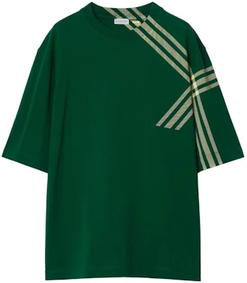 Burberry FW23 Check Print Crewneck Oversized T-Shirt - Dark Green. 80820521 Order Burberry FW23 Check Print Crewneck Oversized T-Shirt - Dark Green. 80820521