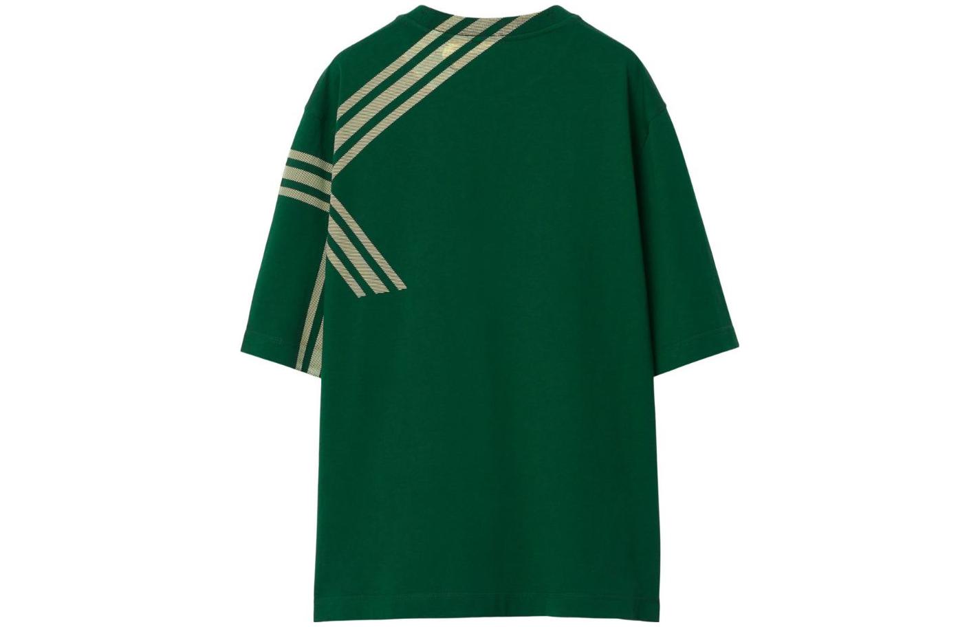 Burberry FW23 Check Print Crewneck Oversized T-Shirt  - Dark Green. 80820521 圖 3