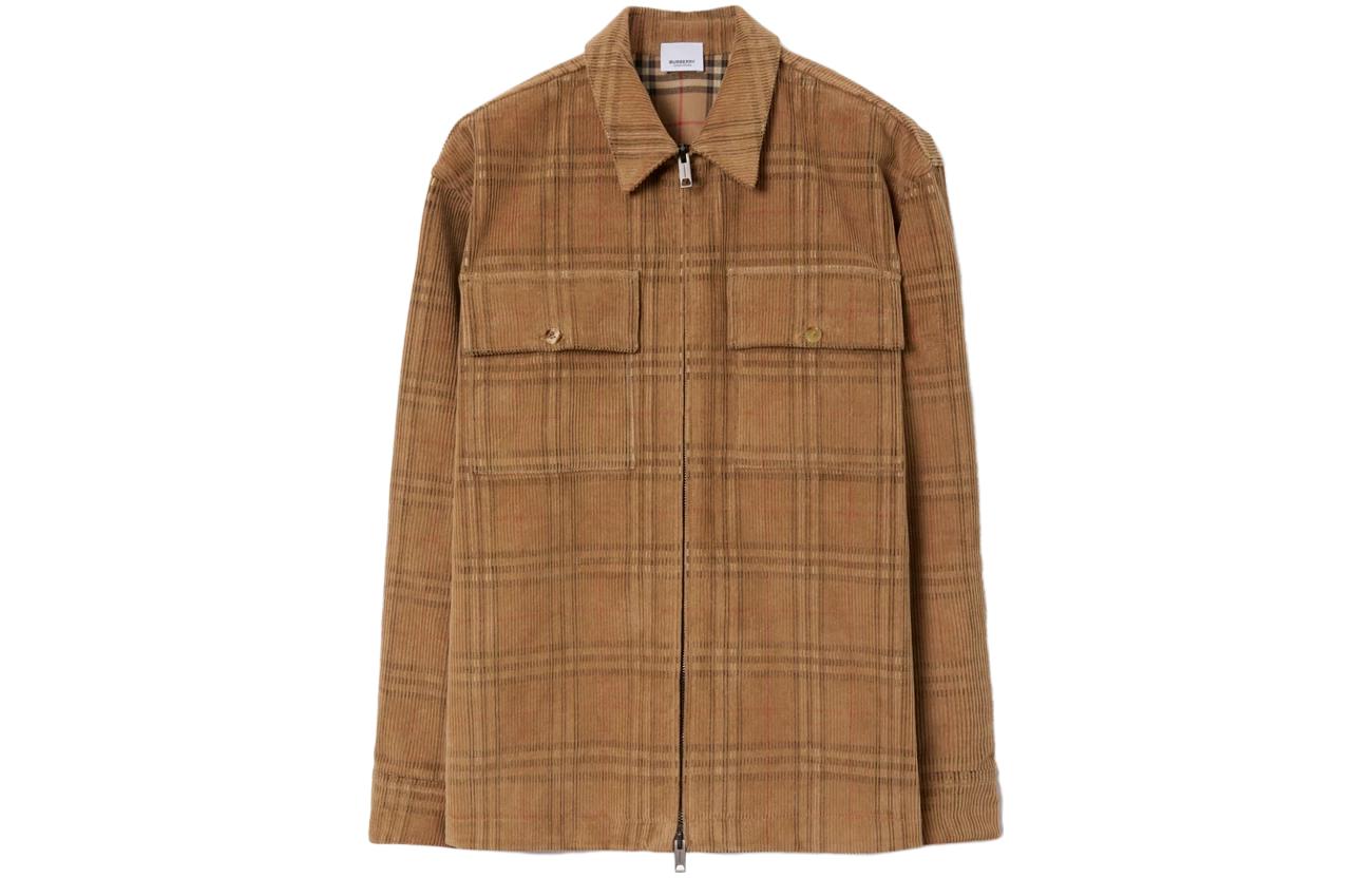 Burberry FW23 Check Print Loose Fit Long Sleeve Shirt Beige for Men. 80719431 圖 2