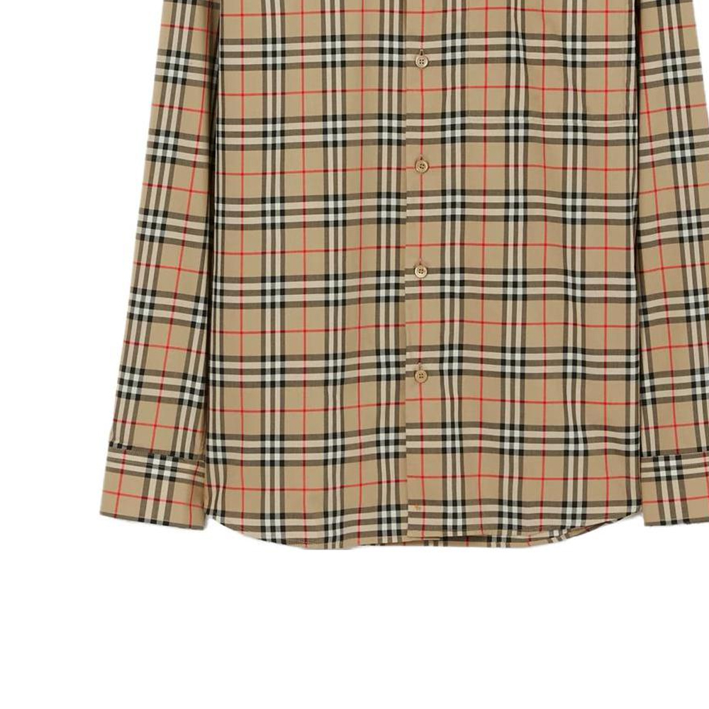 Burberry FW23 Check Print Single-Breasted Long Sleeve Shirt Beige 80705821 圖 7