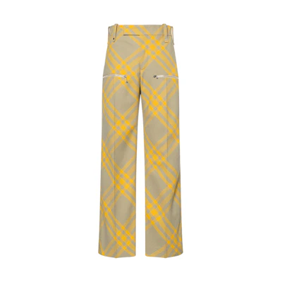 Burberry FW23 Checkered Print Zip Straight Casual Pants - 80791531