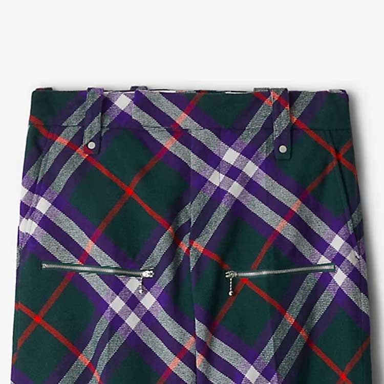 Lookbook Burberry FW23 格紋拉鍊直筒休閒長褲 80791531