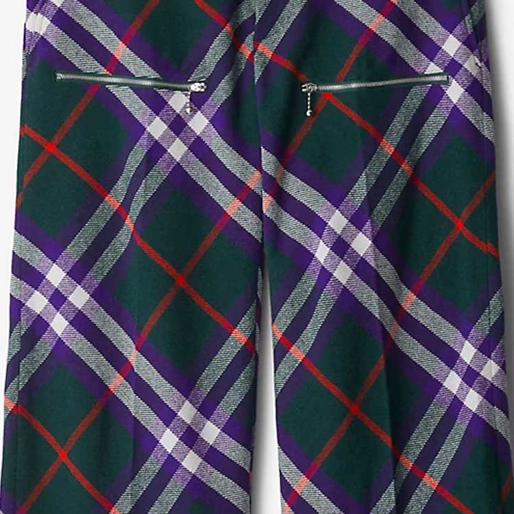 Purchase Burberry FW23 格紋拉鍊直筒休閒長褲 80791531