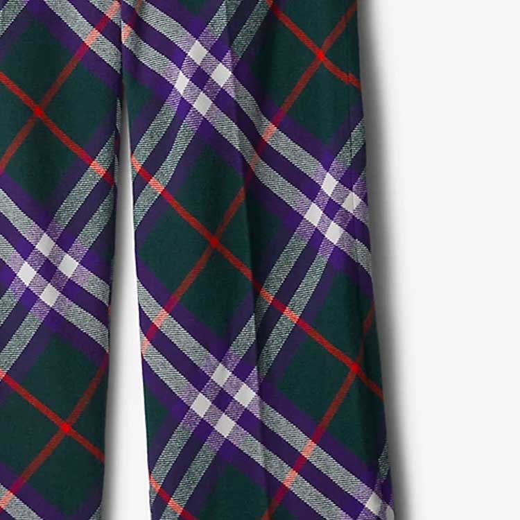 Details for Burberry FW23 格紋拉鍊直筒休閒長褲 80791531