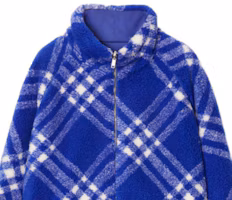 Details for Burberry 2023秋冬藍色格紋拼接休閒長袖外套 男款 80787771