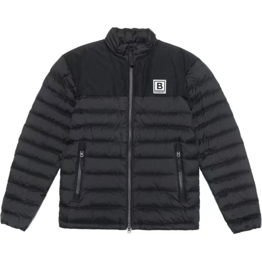 Burberry FW23 Colorblock Logo Stand Collar Zip-Up Puffer Jacket 80616541