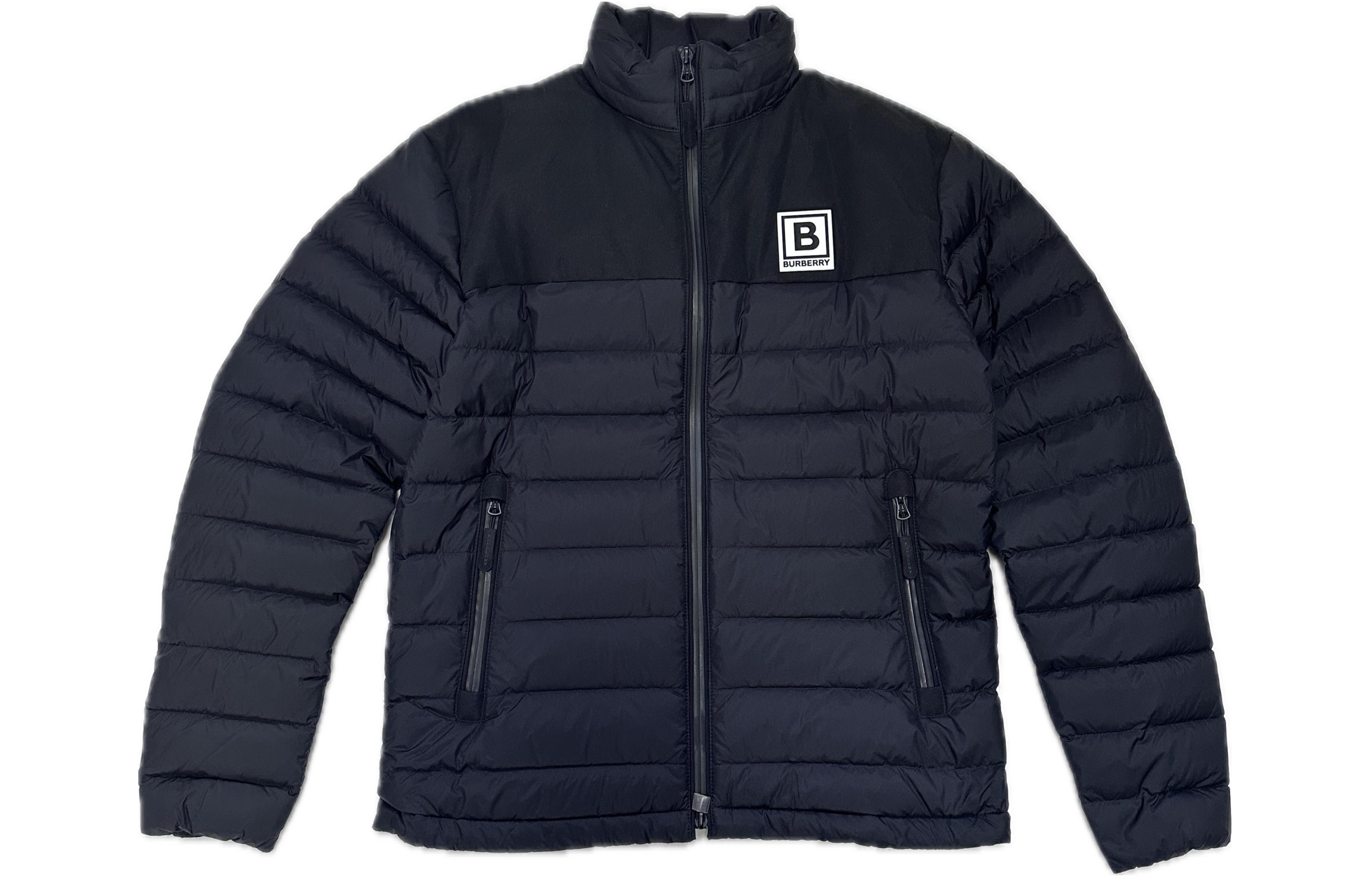 Order Burberry 秋冬23拼接色塊徽標立領拉鍊羽絨外套 80616541