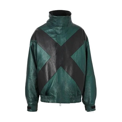 Burberry FW23 Contrast Collar Long-Sleeve Jacket Green for Men 45597991