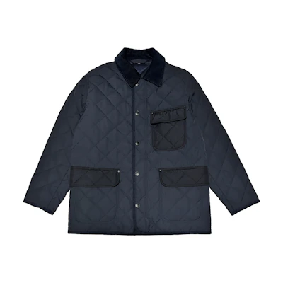 Burberry FW23 Diamond Quilted Cotton Jacket Navy Blue Outerwear. 80731991