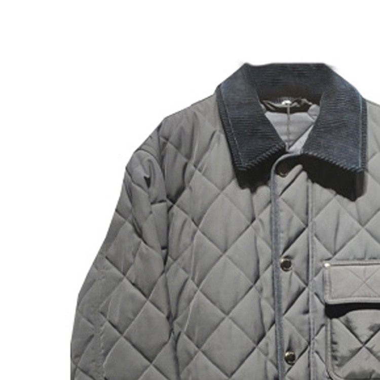 Shop 버버리 FW23 다이아몬드 퀼팅 코튼 재킷 네이비 블루 아우터웨어. 80731991