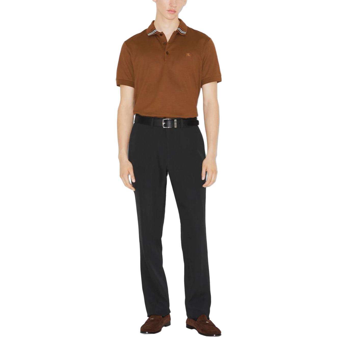 Lookbook Burberry FW23 Equestrian Knight Logo Casual Polo Shirt Brown . 80707731