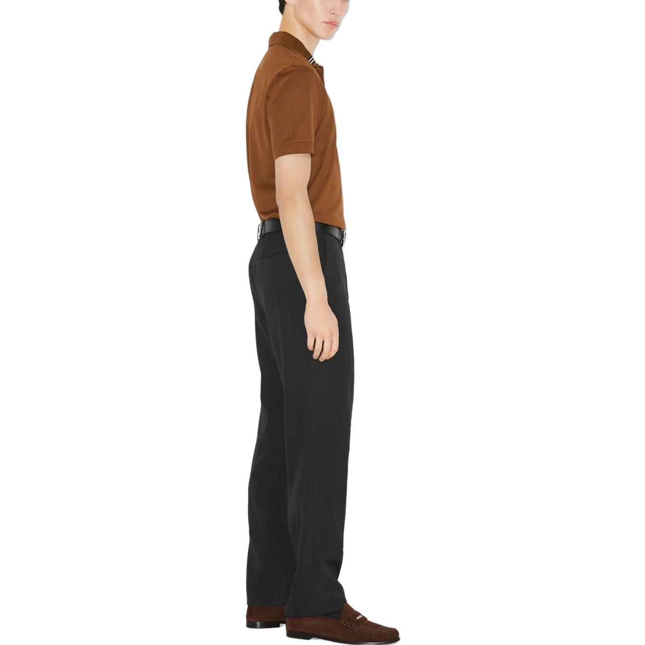 Purchase Burberry FW23 Equestrian Knight Logo Casual Polo Shirt Brown . 80707731